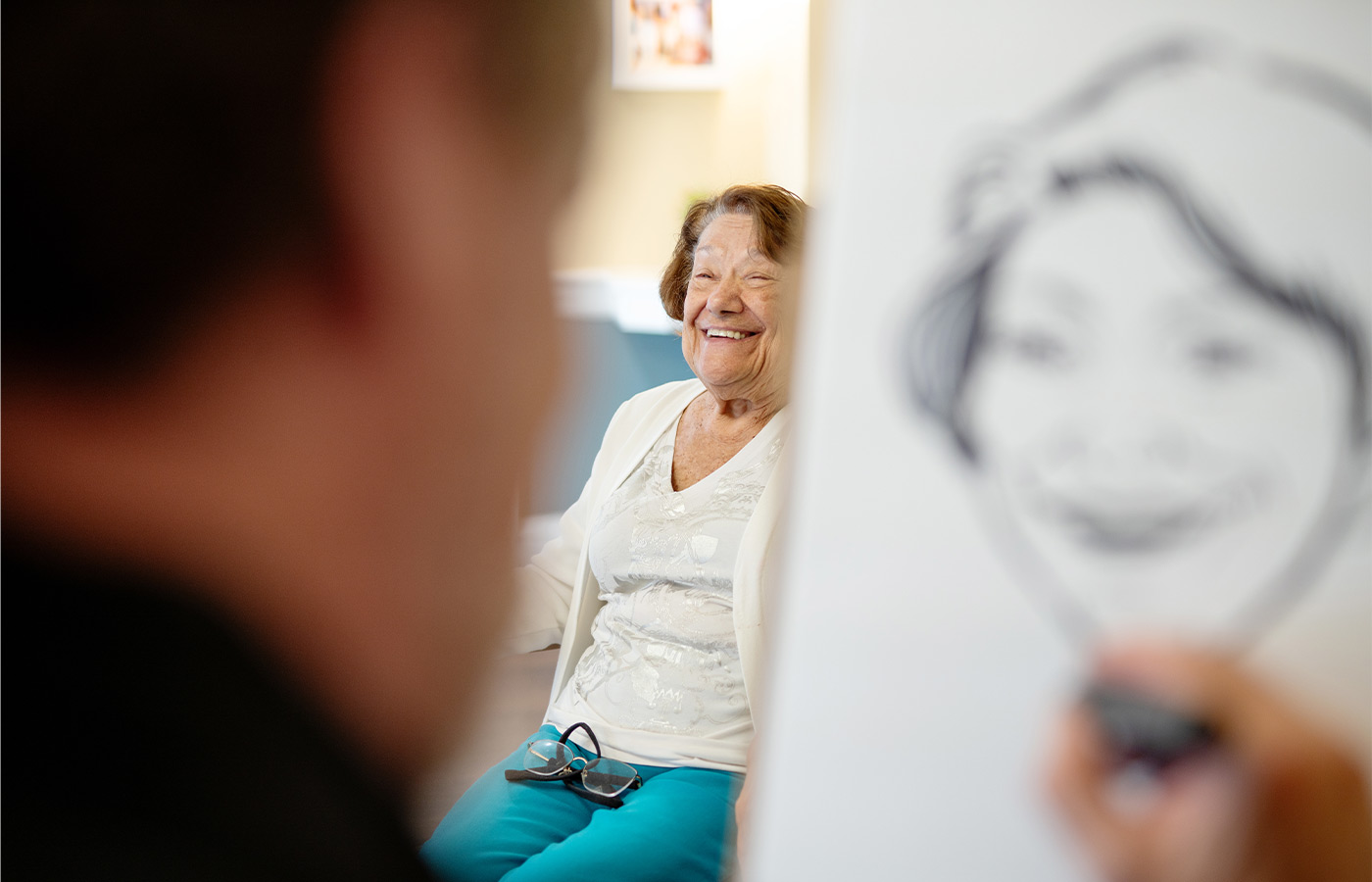 A person drawing residents.