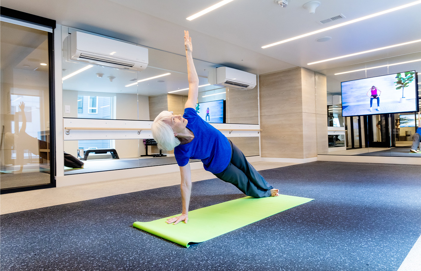 A person doing yoga.