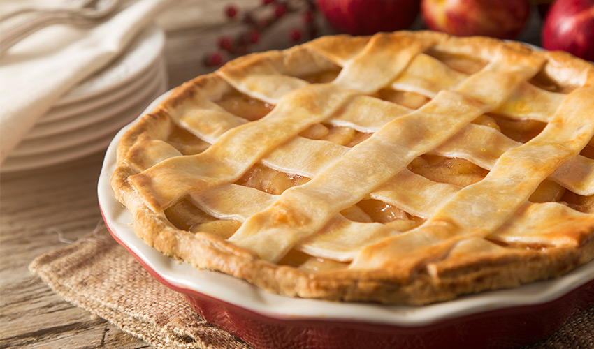 A baked apple pie.