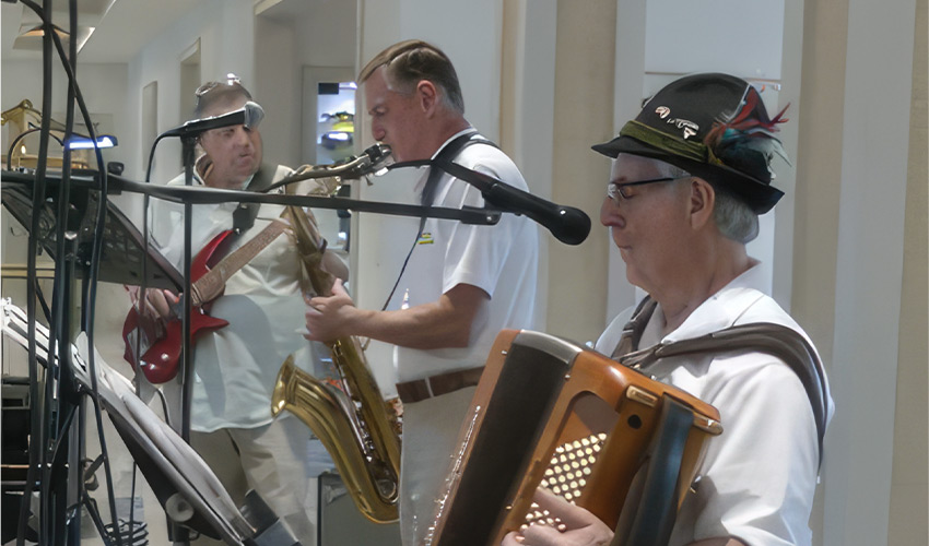 People playing in a German band.